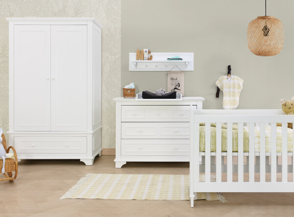 2-door XL wardrobe with drawer Charlotte White