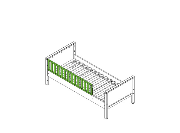 Protection side with slats Nordic White (only suitable for basic bed 43013911)