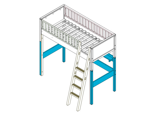 Set de support lit mezzanine XL Nordic Blanc