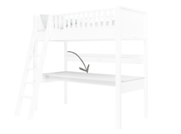 Writing table top high sleeper XL Nordic White