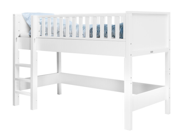 Half high sleeper 90x200 with straight stairs Nordic White