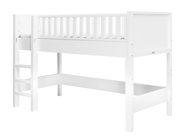Half high sleeper 90x200 with straight stairs Nordic White