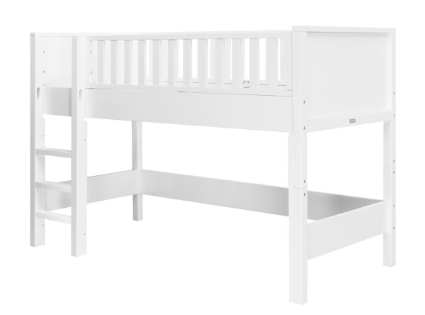 Half high sleeper 90x200 with straight stairs Nordic White