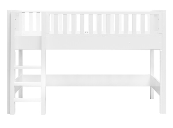 Half high sleeper 90x200 with straight stairs Nordic White