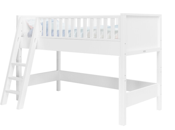 Half high sleeper 90x200 with comfort step Nordic White