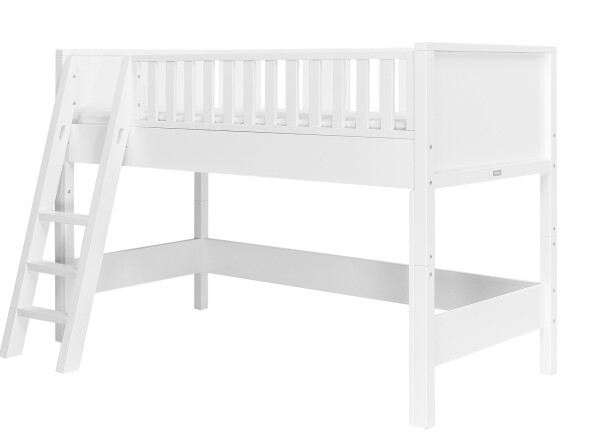 Half high sleeper 90x200 with comfort step Nordic White