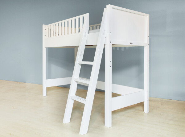 High sleeper 90x200 with comfort step Nordic White