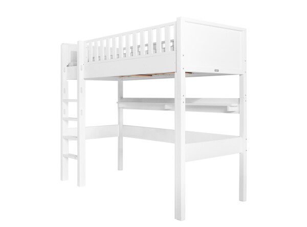 High sleeper XL 90x200 with straight stairs Nordic White