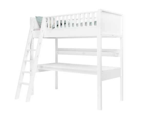 High sleeper XL 90x200 with comfort step Nordic White