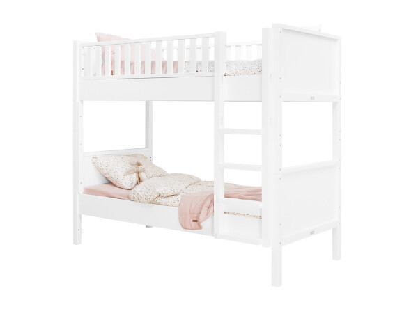 Bunkbed 90x200 with straight stairs Nordic White