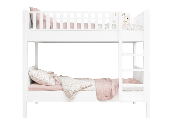 Bunkbed 90x200 with straight stairs Nordic White