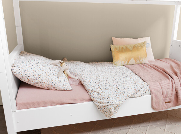 Bunkbed 90x200 with straight stairs Nordic White
