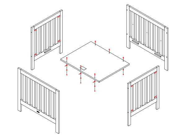 Set of hardware for playpen Sid