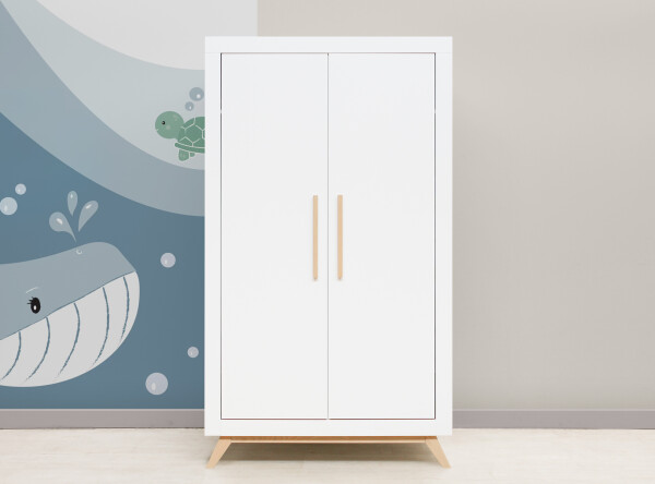 2-door wardrobe Fenna White/Natural