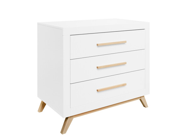Dresser with 3 drawers Fenna White/Natural