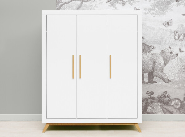 3-door wardrobe Fenna White/Natural