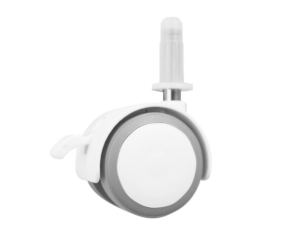 Set of 4 rubber 40 mm wheels White