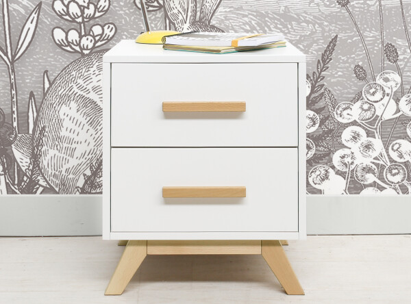 Night table Fenna White/Natural