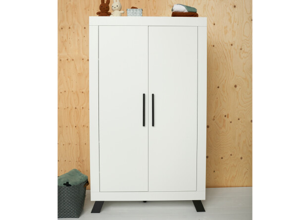 2-door wardrobe Juno White/Black