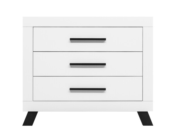 Dresser with 3 drawers Juno White/Black