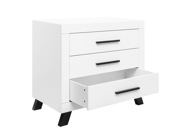 Dresser with 3 drawers Juno White/Black