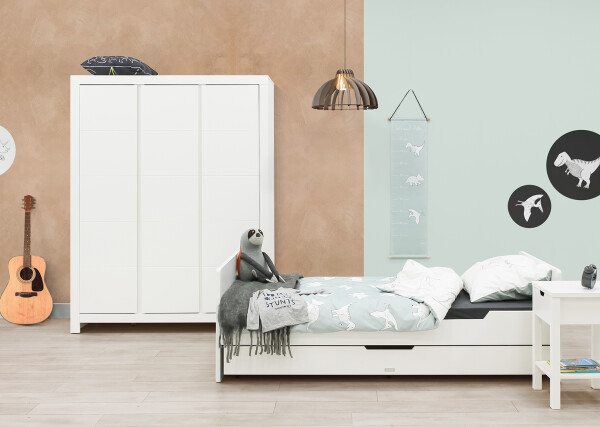Transferable bed 60x120/90x200 Square White