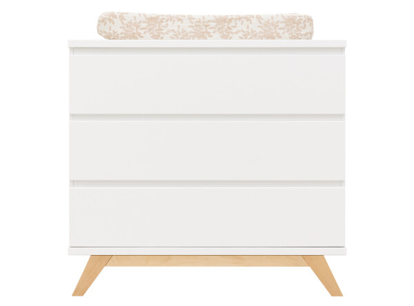 Dresser with 3 drawers gripless Lynn White/Natural