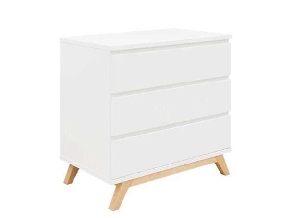 Dresser with 3 drawers gripless Lynn White/Natural