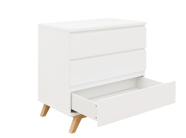 Dresser with 3 drawers gripless Lynn White/Natural
