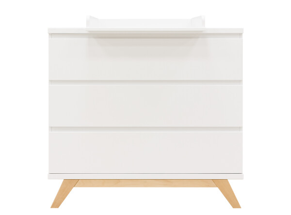 Dresser with 3 drawers gripless Lynn White/Natural