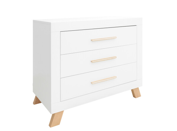 Dresser with 3 drawers Lisa White/Natural