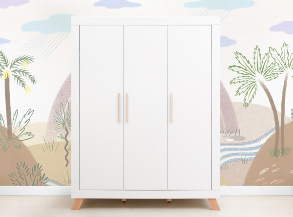 3-door wardrobe Lisa White/Natural