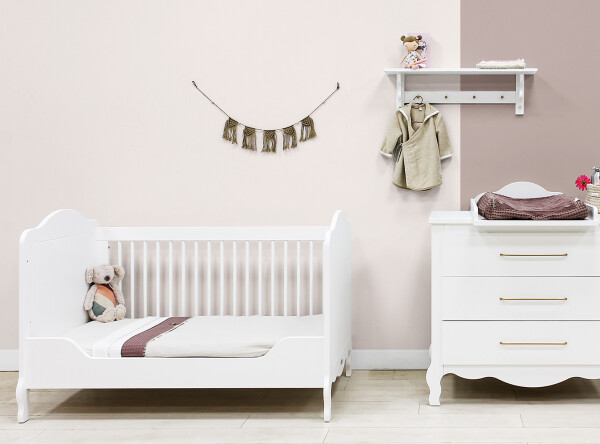 2-Pieza pack Elena con cuna 70x140 convertible Blanco 2-Pieza pack Elena con cuna 70x140 convertible Blanco