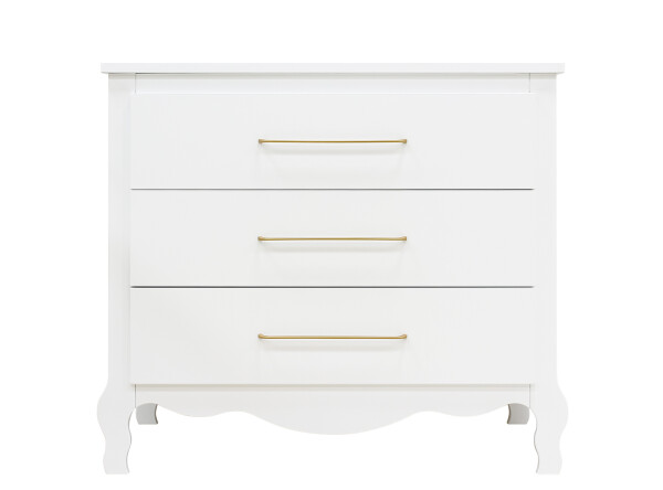 Elena 3 piece nursery furniture set with bench bed White