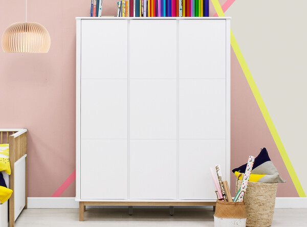3-door wardrobe Mika White/Oak