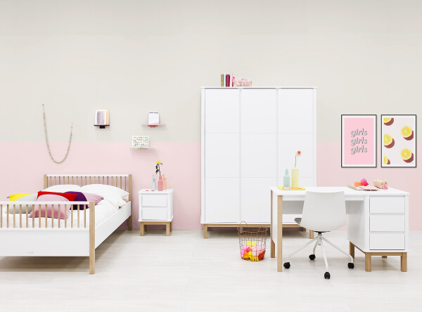 3-door wardrobe Mika White/Oak