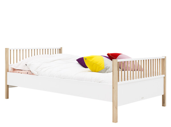 Twinbed 120x200 Mika Wit/Eiken