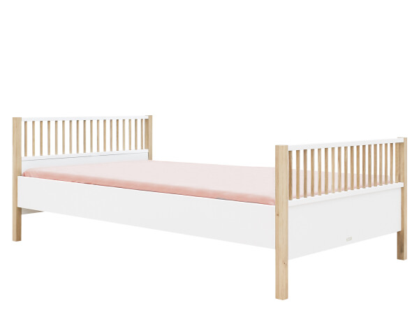Twinbed 120x200 Mika Wit/Eiken