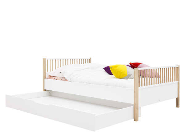Twinbed 120x200 Mika Wit/Eiken