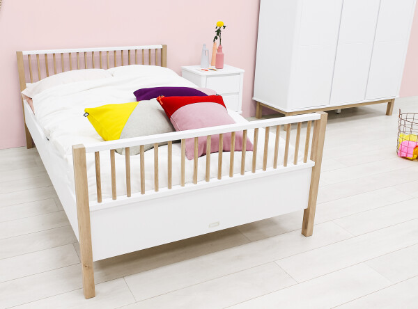 Twinbed 120x200 Mika Wit/Eiken