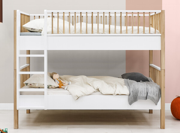 Combi-bunkbed 90x200 Mika White/Oak