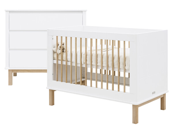 Mika 2-delige babykamer Wit/Eiken