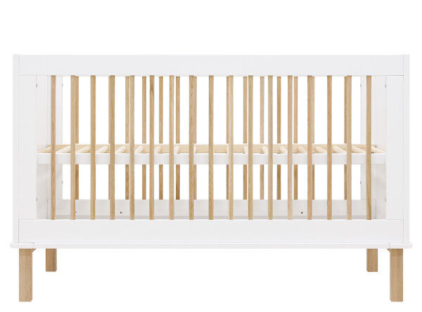 Mika 3 piece nursery furniture set with bench bed White/Oak