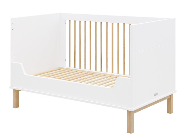 Mika 3 piece nursery furniture set with cot bed White/Oak