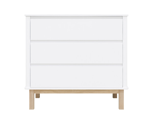 Mika 3 piece nursery furniture set with bench bed White/Oak