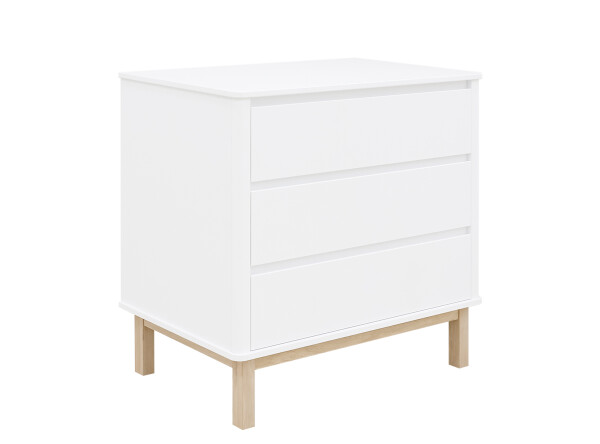 Mika 3 piece nursery furniture set with bench bed White/Oak
