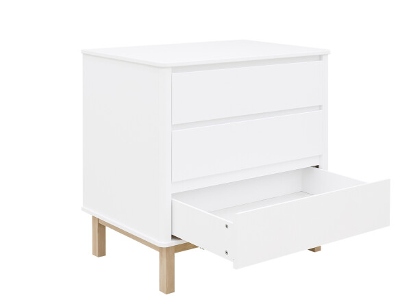 Mika 3 piece nursery furniture set with bench bed White/Oak
