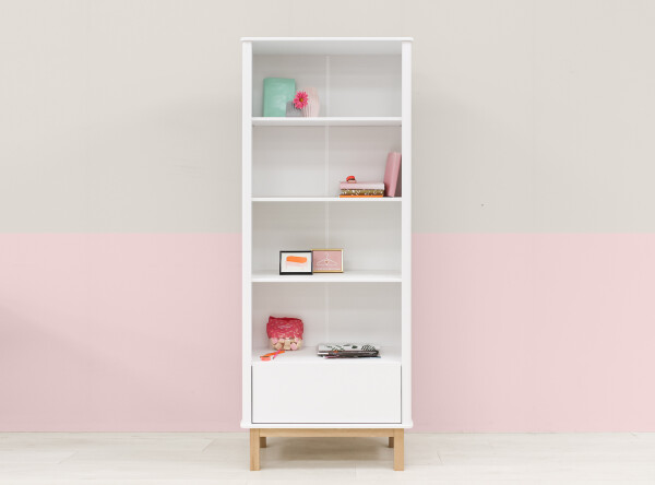 Bookcase Mika White/Oak