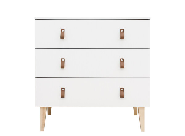Dresser with 3 drawers Indy White/Natural