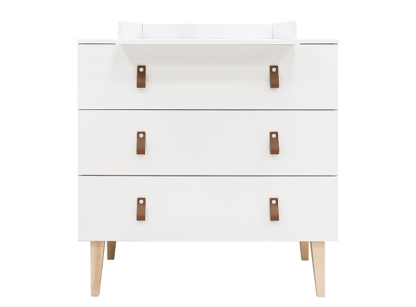 Dresser with 3 drawers Indy White/Natural